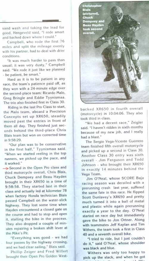 2003 Baja 500 Race article