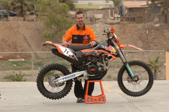 Chris with Baja 500 race bike 07